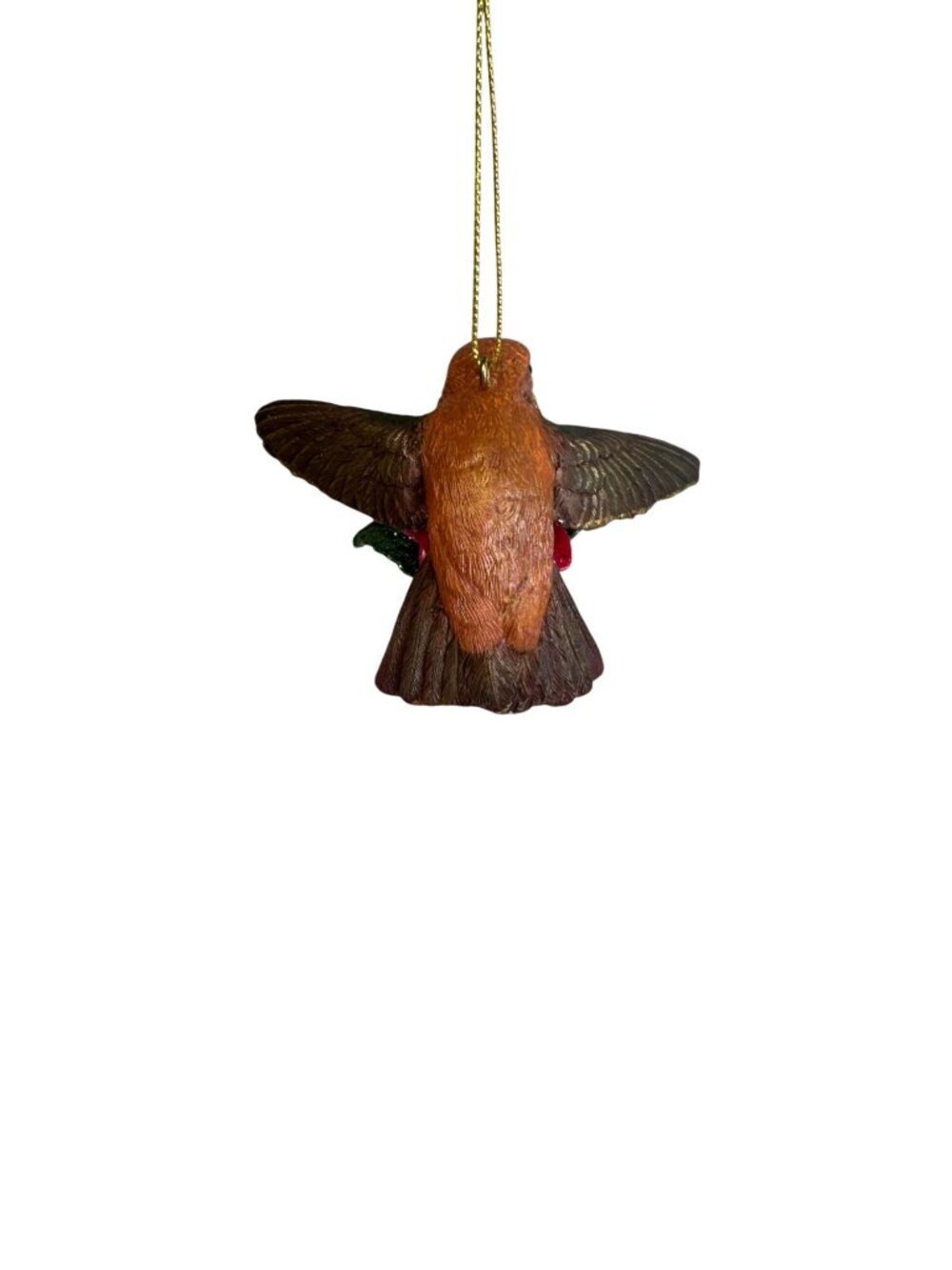 Danbury Mint Ornament Rufous Hummingbird Brown Pink Resin Hanging - Picture 5 of 7